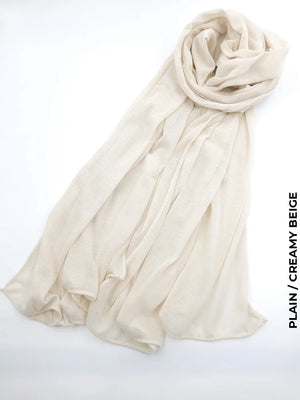 Turkey Scarf (خام تركي شيلا) Plain / Creamy Beige (Hijab)