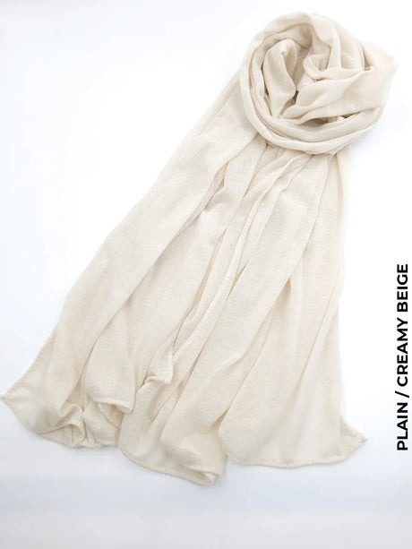 Turkey Scarf (خام تركي شيلا) Plain / Creamy Beige (Hijab)