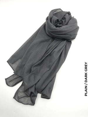 Turkey Scarf (خام تركي شيلا) Plain / Dark Grey (Hijab)