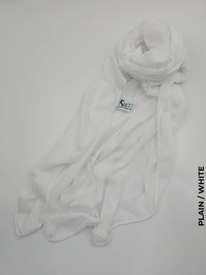 Turkey Scarf (خام تركي شيلا) Plain / White (Hijab)