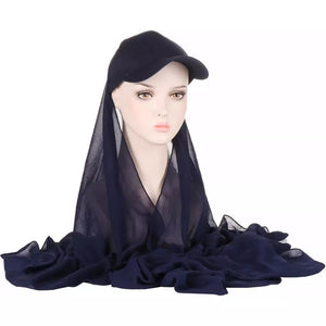 Chiffon Hijab with baseball cap