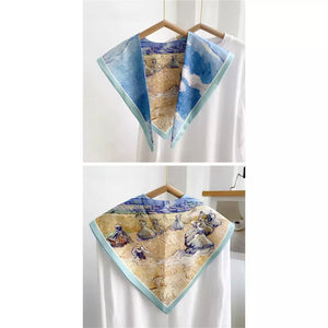 Triangle print sunscreen shawl scarf