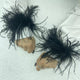 Fur feather band under abaya different colors اكمام ريش الوان متوفر