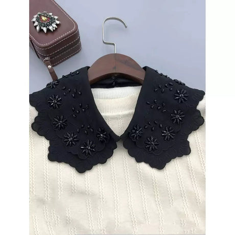 Flower Decor Dickey Collar | Neck Ruffle Collar