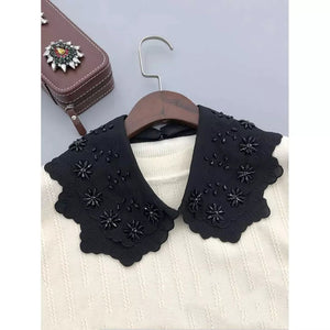 Flower Decor Dickey Collar | Neck Ruffle Collar