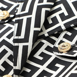 High-Quality Monogram Black and White coat