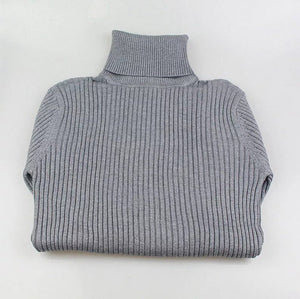 Turtle neck warm women sweater winter with Thumb open