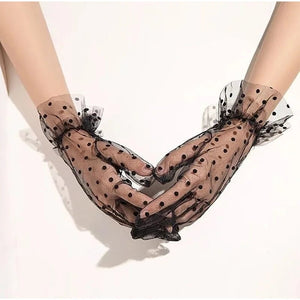 Polka dot mesh gloves 3 designs