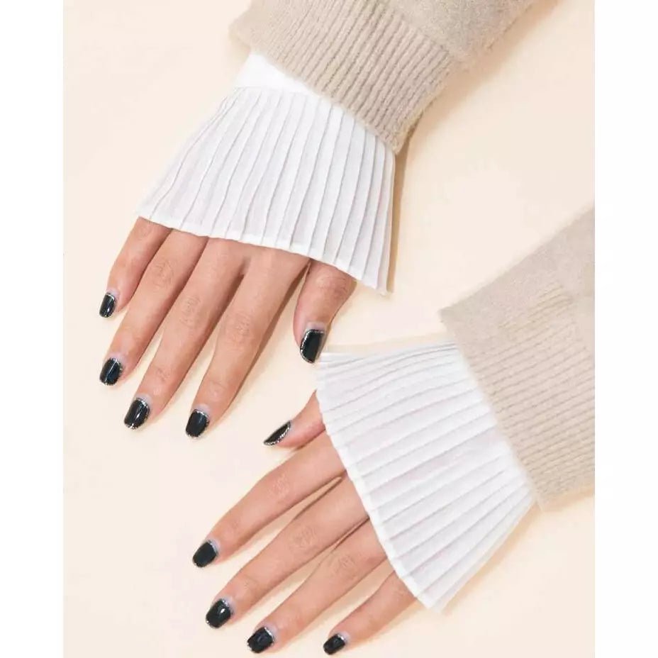 Pleated Sleeve wrist Cuffs lace detachable women gloves