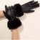 Solid Fuzzy Leather trim gloves for winter 3 designs