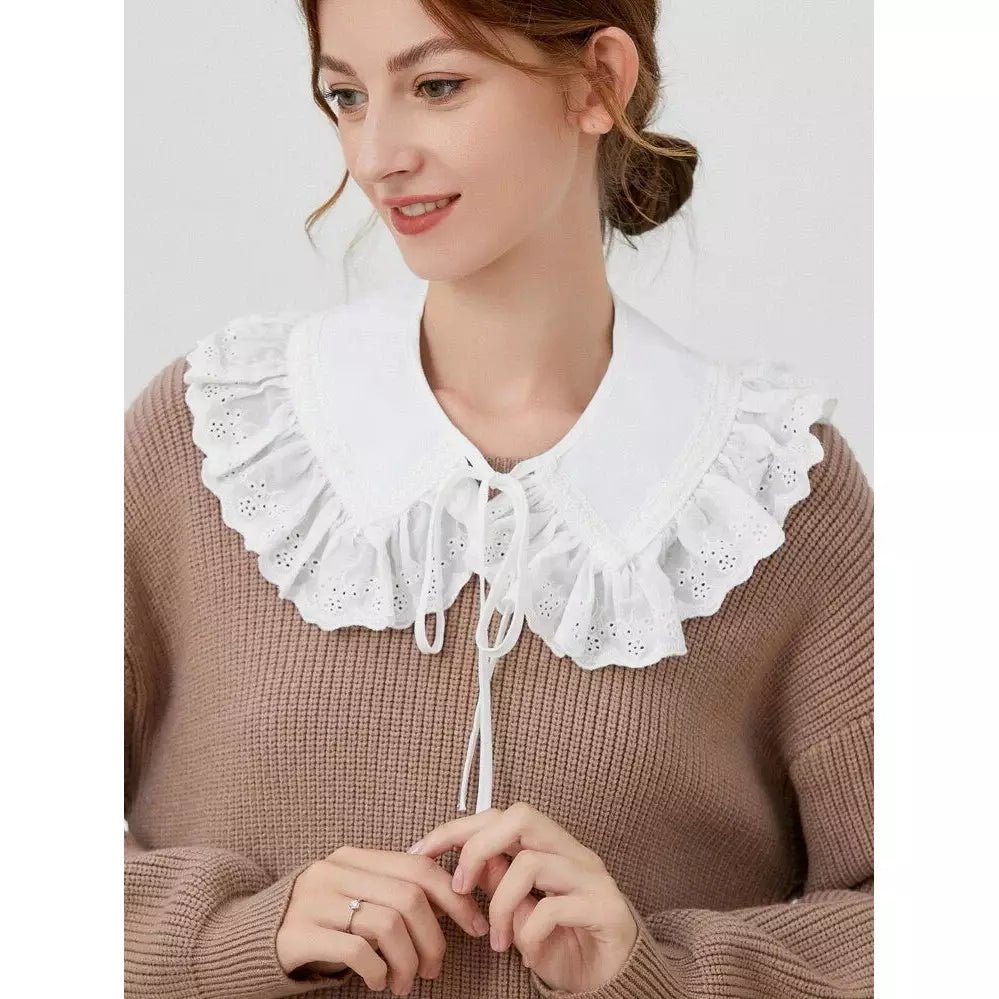 Lace Decor Collar Eyelet embroidery