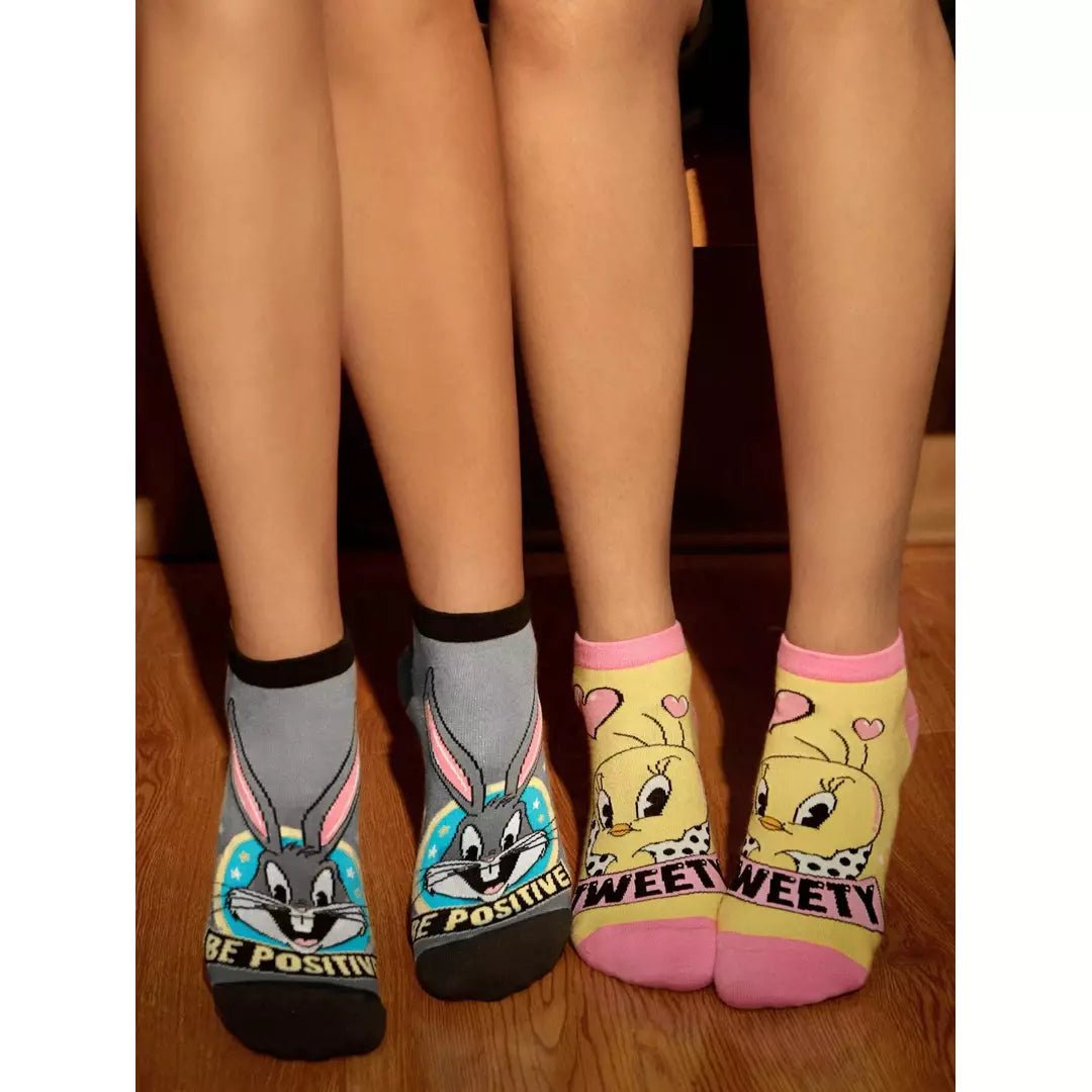 Letter and Graphic Ankle Socks | Bugs Bunny | Child Socks | 2 Pair