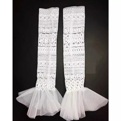 Hollow out Lace panel Bridal gloves