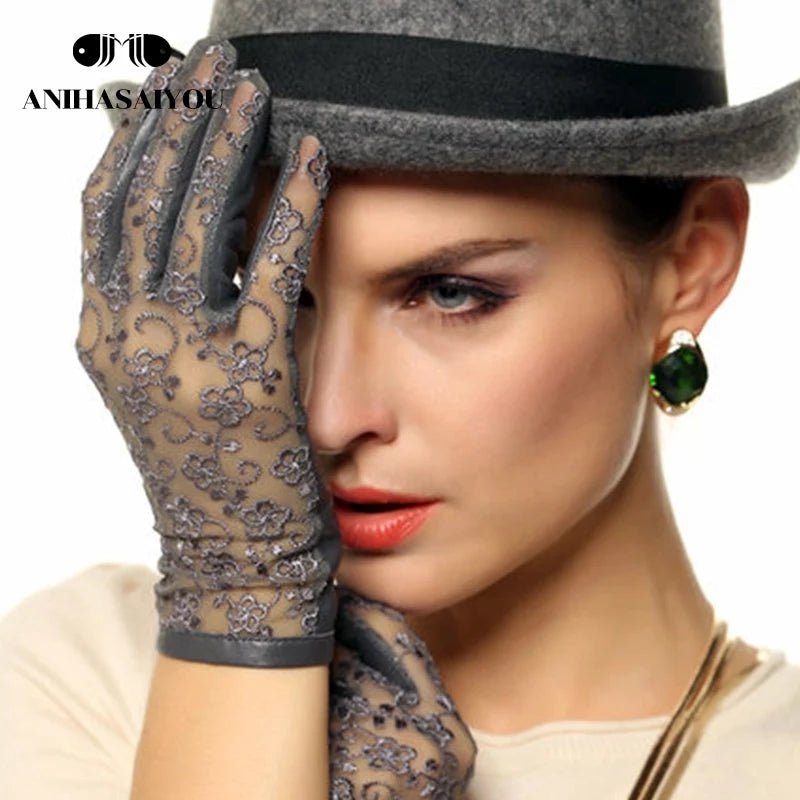 New Winter Leather sheepskin gloves for women