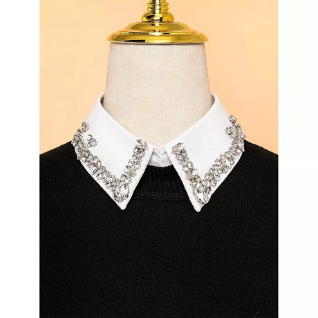 Rhinestone Dickey Collar | White