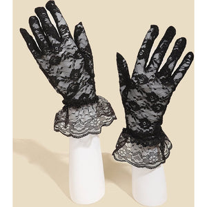 Floral Lace Gloves | Full Finger | Stylish