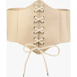 Corset Lace-Up Belt Beige color