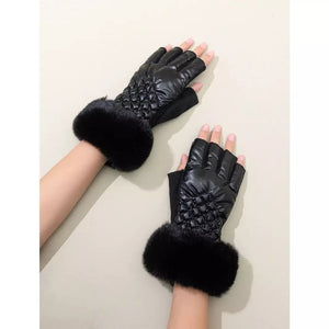 Fluffy Fingerless Gloves for Winter