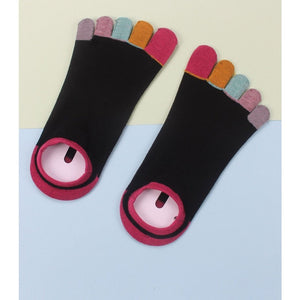 Color block 5 toe socks