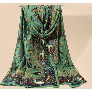 Chain print silk scarf 180*90