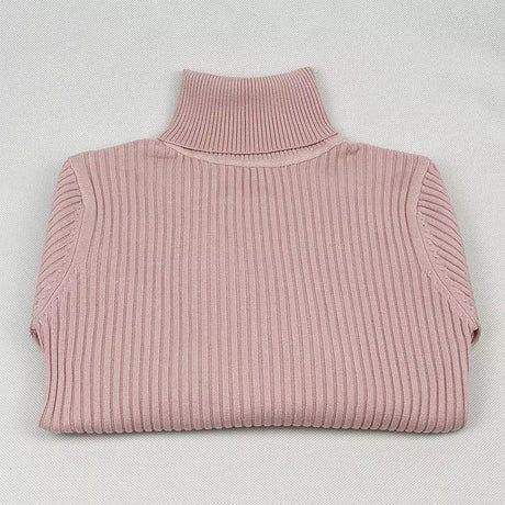 Turtle neck warm women sweater winter with Thumb open