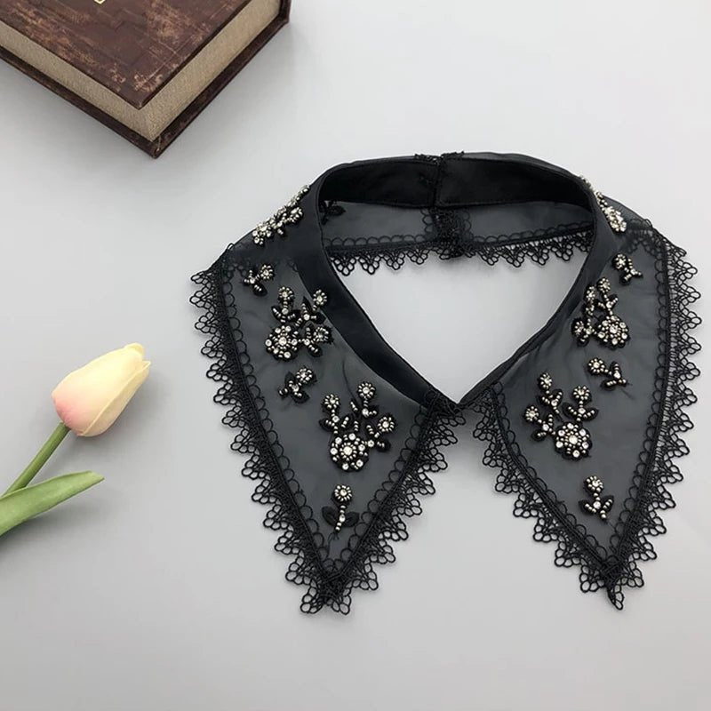 Flower Detachable Decor collar for women Rhinestone