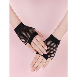 Hollow out fingerless gloves