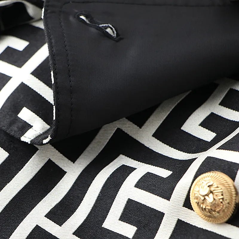 High-Quality Monogram Black and White coat