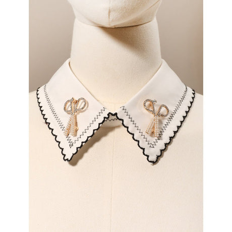 Rhinestone bead decor and Scissor collar