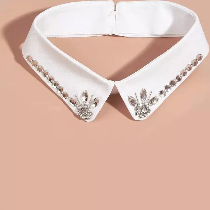 Rhinestone Dickey Collar | 2 Colors | Flower Design