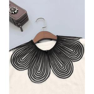 White and black Detachable scallop collar for women