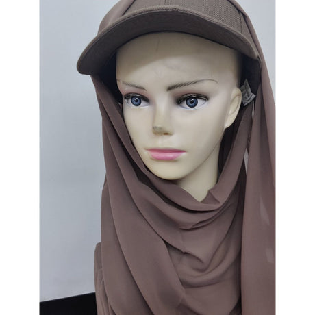 Chiffon Hijab with baseball cap