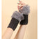 Trim Fluffy Knit Gloves Fingerless Winter gloves