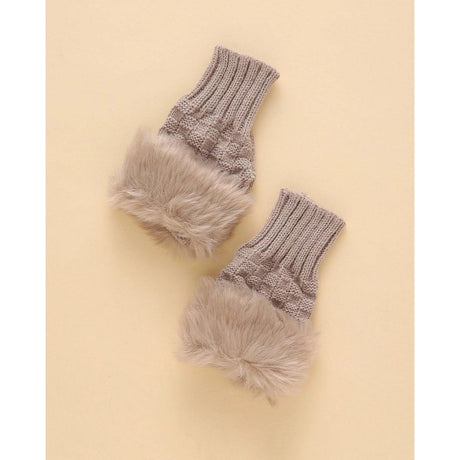 Trim Fluffy Knit Gloves Fingerless Winter gloves