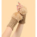 Trim Fluffy Knit Gloves Fingerless Winter gloves